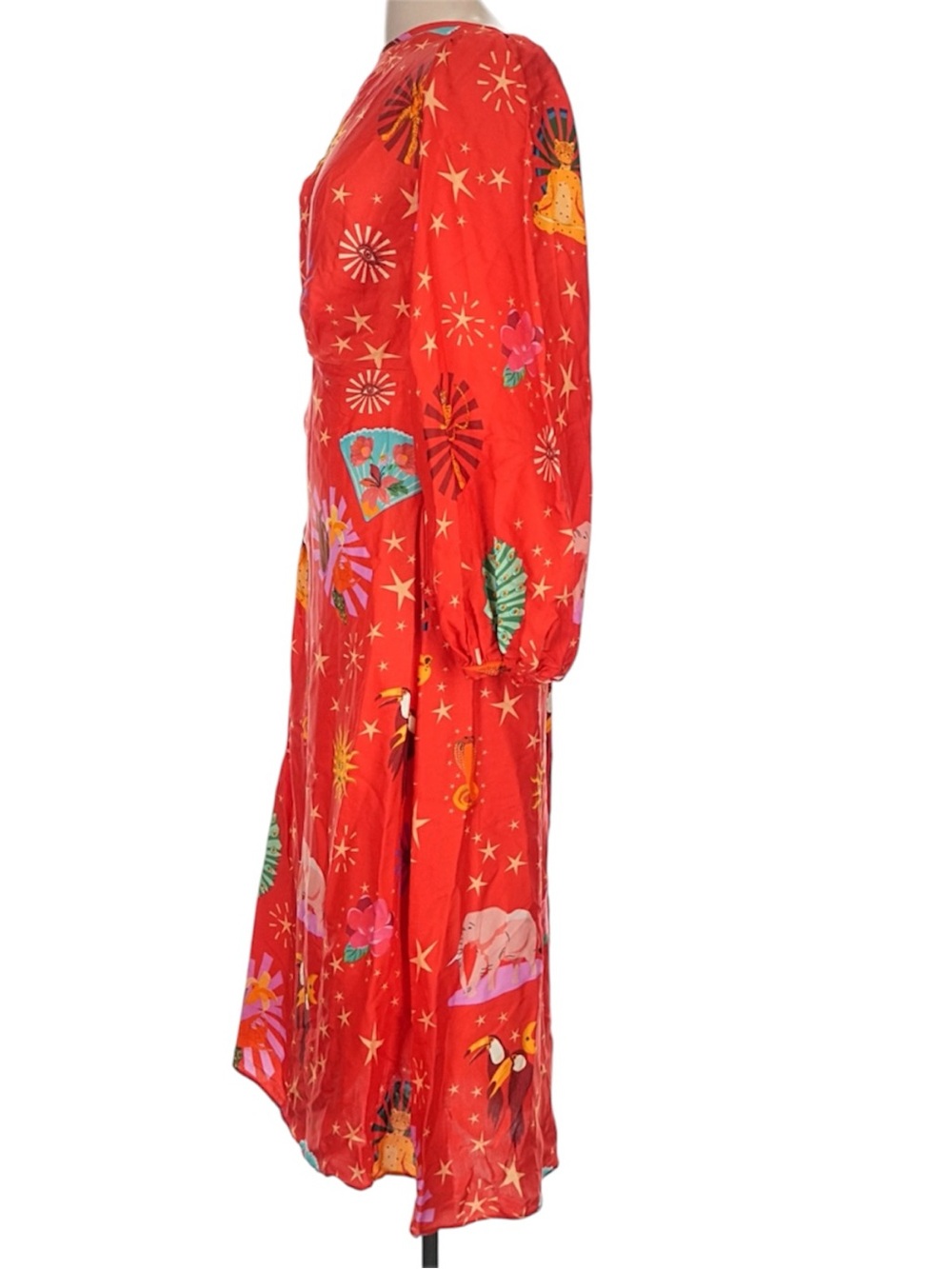 NWT FARM Rio Lotus Star Front Twisted Midi Dress Size Medium - Picture 8 of 10